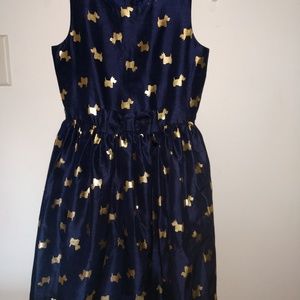 Gymboree girls dress navy dogs 10 NWT